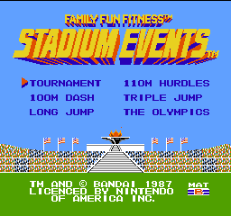 Stadium Events (USA) Title Screen